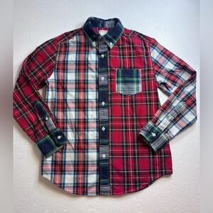 J.Crew CrewCuts Kids Mixed-plaid Button Down Shirt Holiday Multi color Size 10
